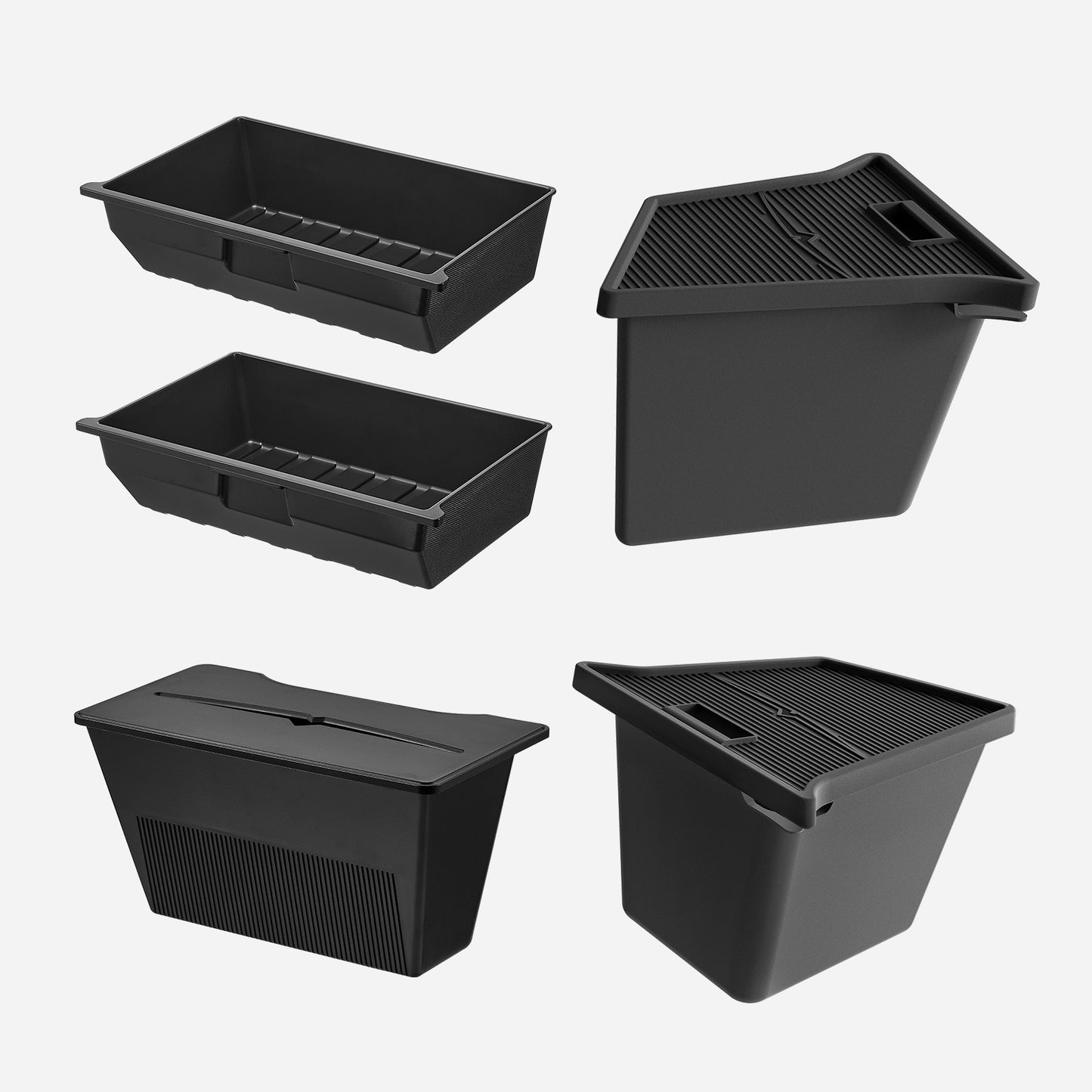 3W TPE All Weather Custom storage box set Tesla Model Y 8PCS Rear Trunk Storage Bins Side Box +under seat drawer+garbage can