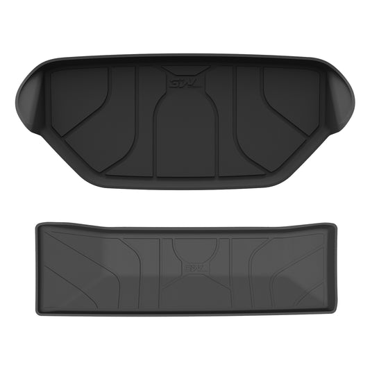 3W Tesla Model S TPE 2PCS boot Car mats set Frunk trunk mat+Low boot mat