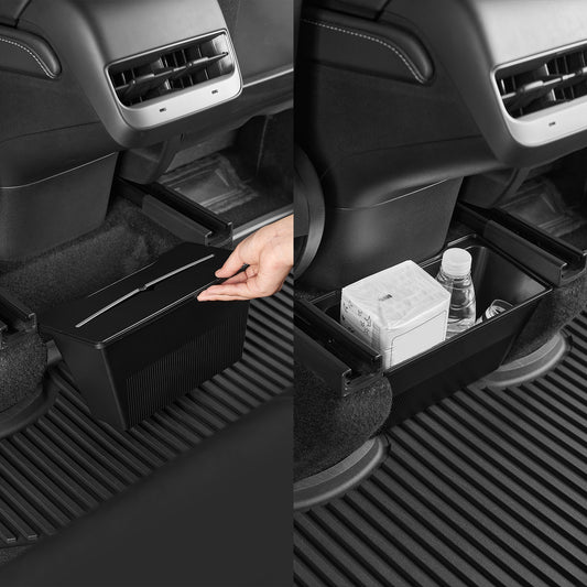 3W TPE All Weather Custom storage box set Tesla Model Y 8PCS Rear Trunk Storage Bins Side Box +under seat drawer+garbage can