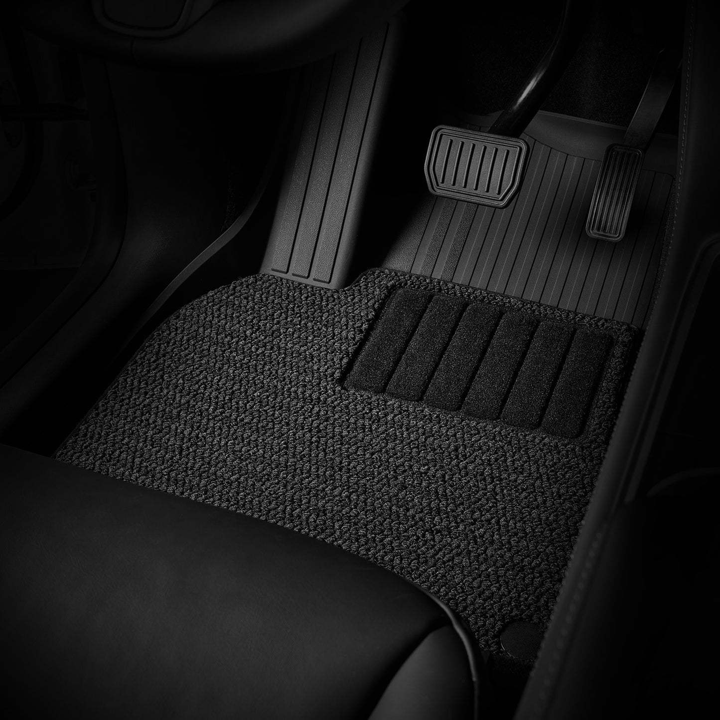 3W Right Hand Drive Tesla Model Y(2021-2024) TPE All Weather Double layer Floor mats+Front Trunk Mat + Rear Storage Mat + Rear Trunk Mat UKCA quality certification