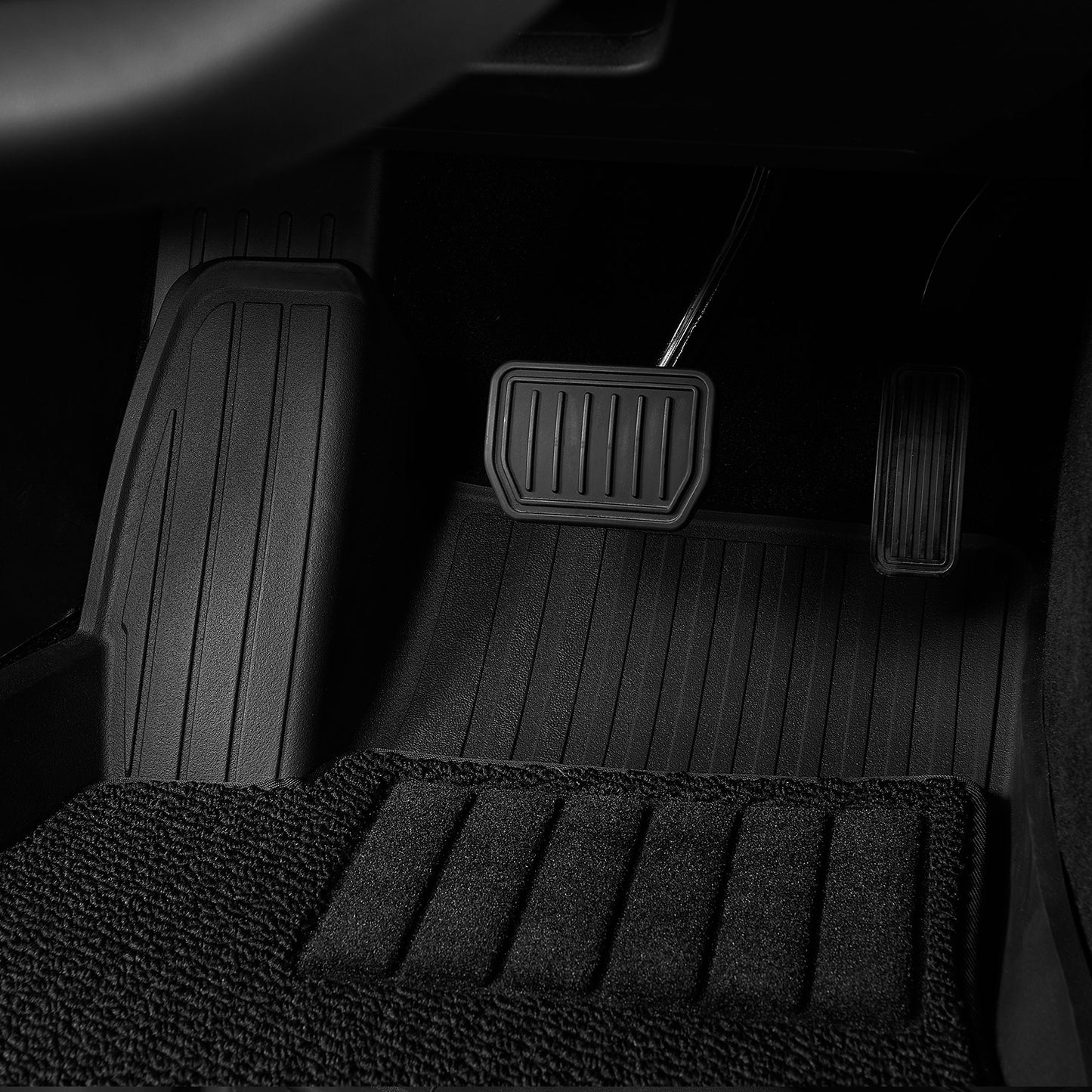3W Right Hand Drive Tesla Model 3(2020-2023) TPE All Weather Double layer Floor mats+Front Trunk Mat + Rear Storage Mat + Rear Trunk Mat UKCA quality certification