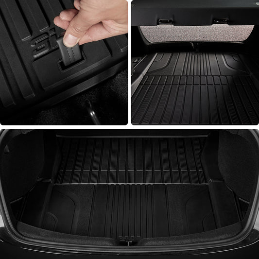 3W Tesla Model 3 2024 Highland TPE All Weather Boot Liner Custom Fit Floor Waterproof Anti-slip and easy to clean