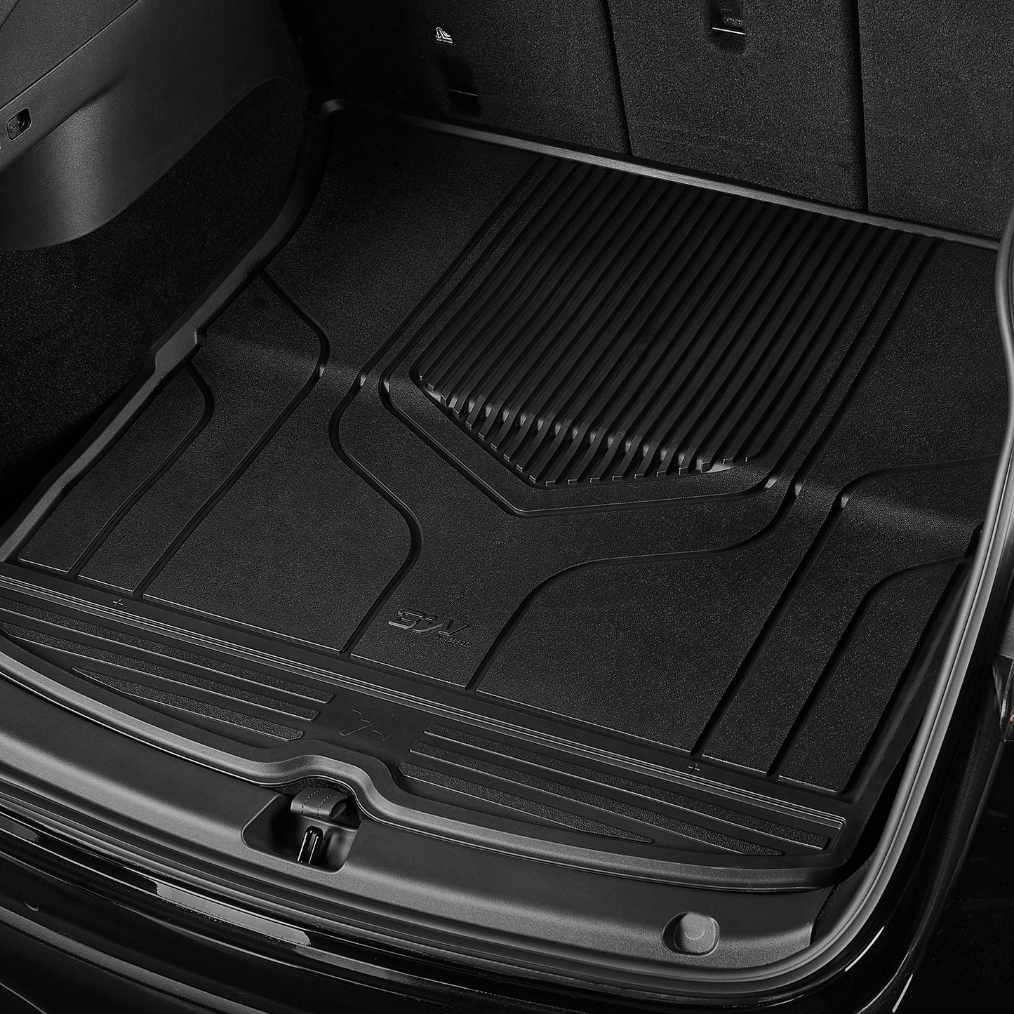 3W Right Hand Drive Tesla Model Y(2021-2024) TPE All Weather Double layer Floor mats+Front Trunk Mat + Rear Storage Mat + Rear Trunk Mat UKCA quality certification