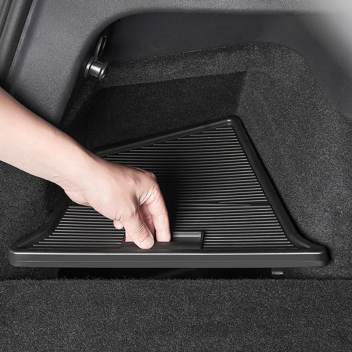 3W Tesla Model Y TPE All Weather Custom Trunk Organizer Rear Trunk Storage Bins Side Box Interior Waterproof anti-slip easy to clean