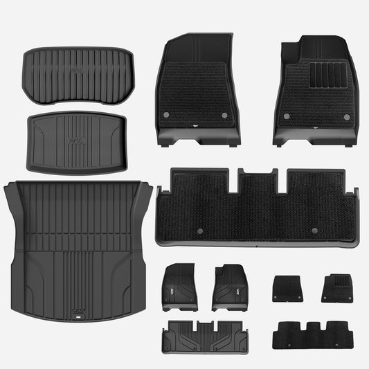3W Right Hand Drive Tesla Model 3 2024 Highland Double layer Floor mats+Front Boot Liner + Rear Storage Liner + Rear Boot Liner