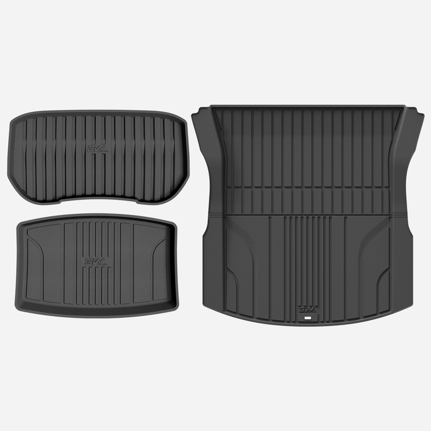 3W Tesla New Model 3 2024 Highland TPE Boot Liner Mat Sets,Front Trunk Mat+Boot liner+Rear Trunk Mat