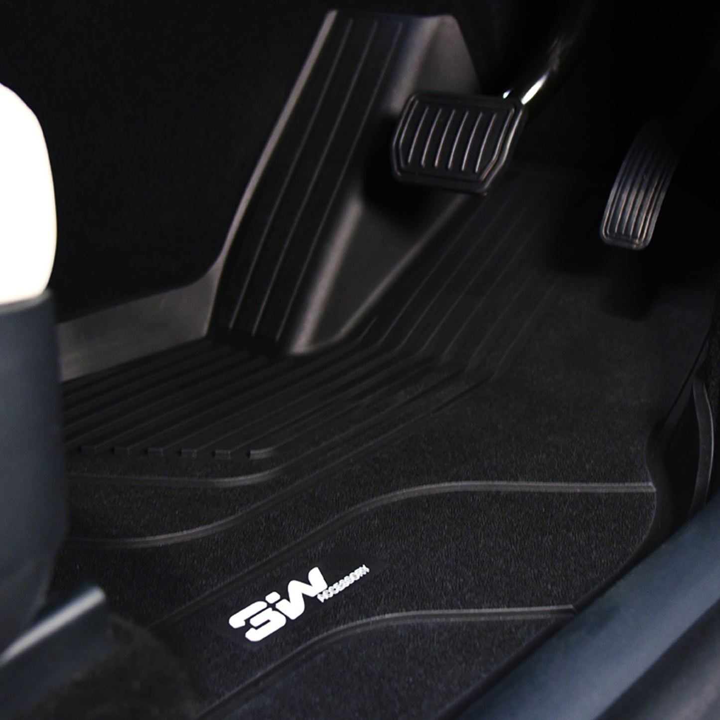 3W Right Hand Drive Tesla Model Y(2021-2024) TPE All Weather Custom Fit Floor+Front Trunk Mat + Rear Storage Mat + Rear Trunk Mat UKCA quality certification,Waterproof anti-slip easy to clean