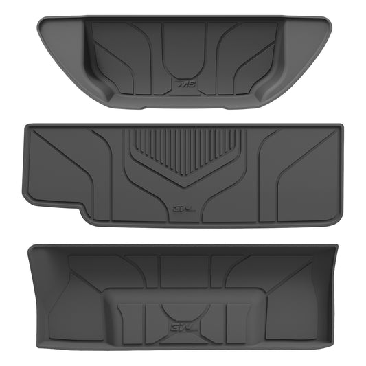 3W Tesla New Model X 6seats 2023 TPE 3PCS boot Car mats set Frunk trunk mat +Boot mat+Low boot mat