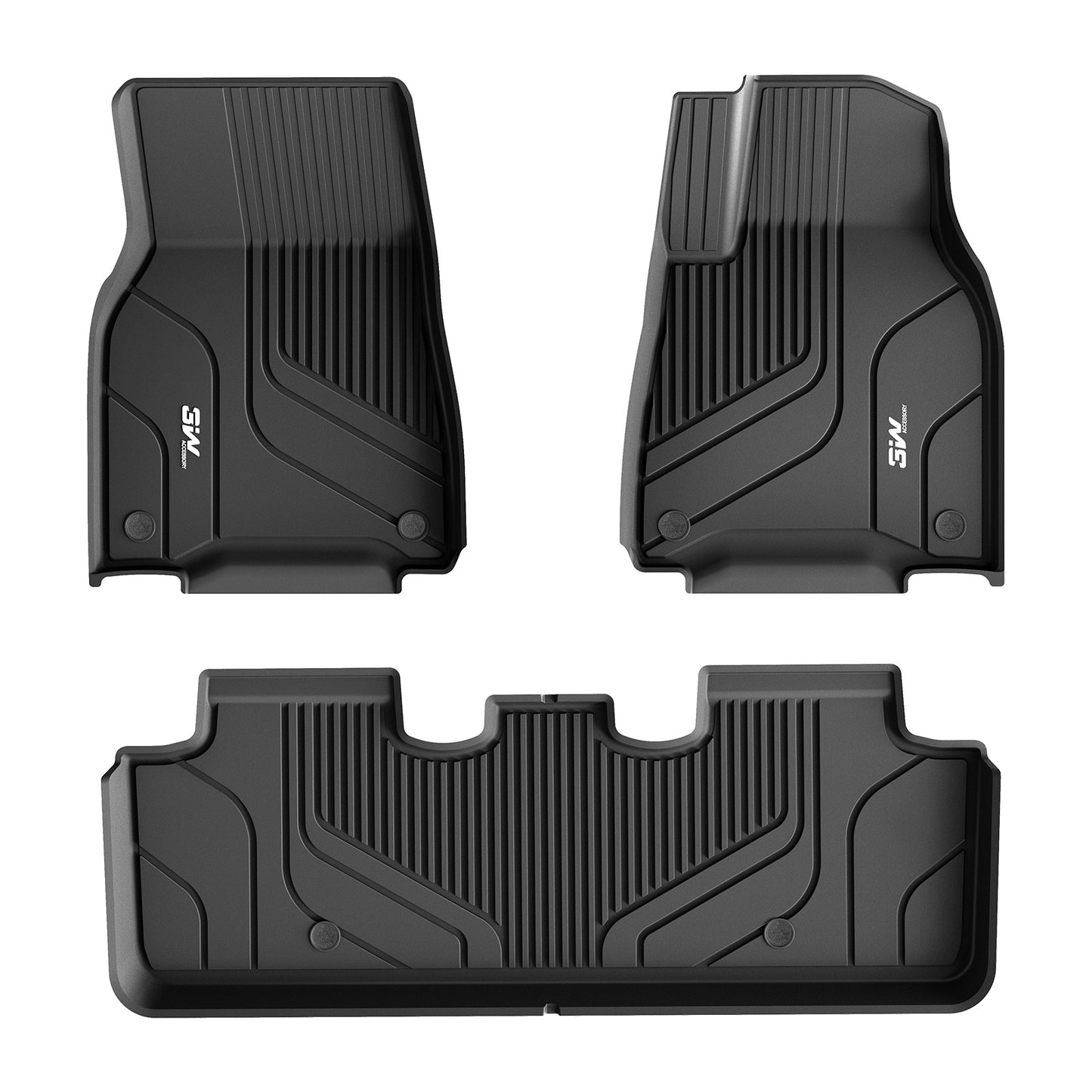 6PCS Full Sets Tesla Model Y Floor mats 2024-2020 2023 2022 2021, All  Weather 1st&2nd Seater Floor Mat and Front & Rear Trunk Mat, Waterproof